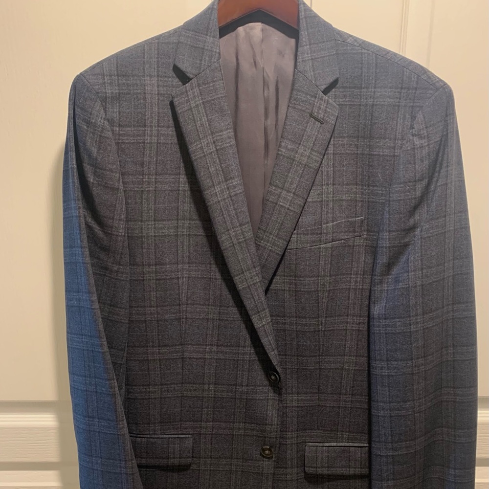 42L Calvin Klein Gray Plaid Blazer